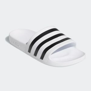 Adidas Women's Adilette Aqua Slides White & Black